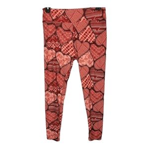 Lularoe HEARTS pattern leggings size Large